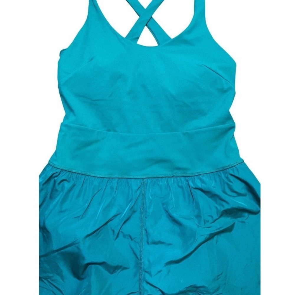 Avia Women Crossback Romper Spinaci Teal Blue Activewear XS 0-2 Rear Zip Pocket - Picture 2 of 5
